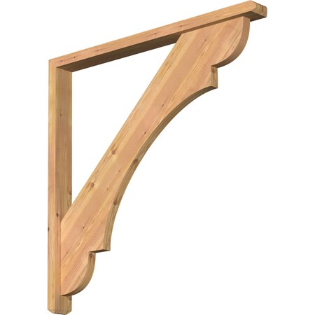 Ekena Millwork Olympic Craftsman Smooth Bracket w/ Offset Brace, Western Red Cedar, 3 1/2"W x 38"D x 38"H BKT0402X38X38OLY04SWR
